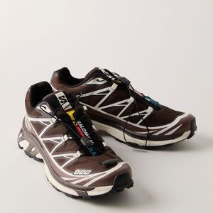 Salomon Dark Brown and White Trail Shoes